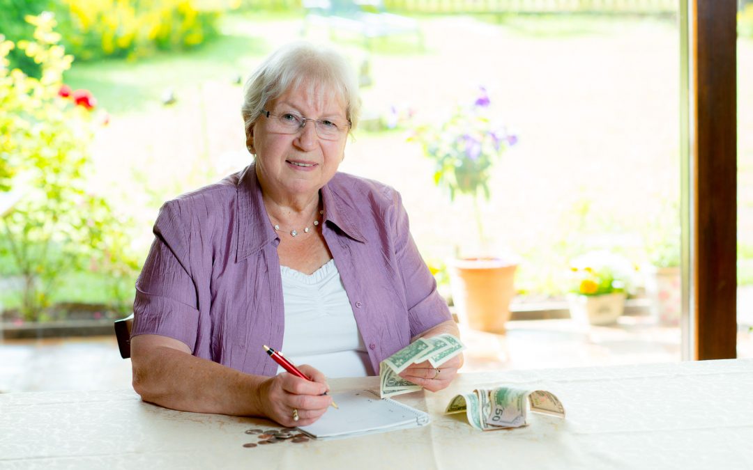 Elder Woman handling Money